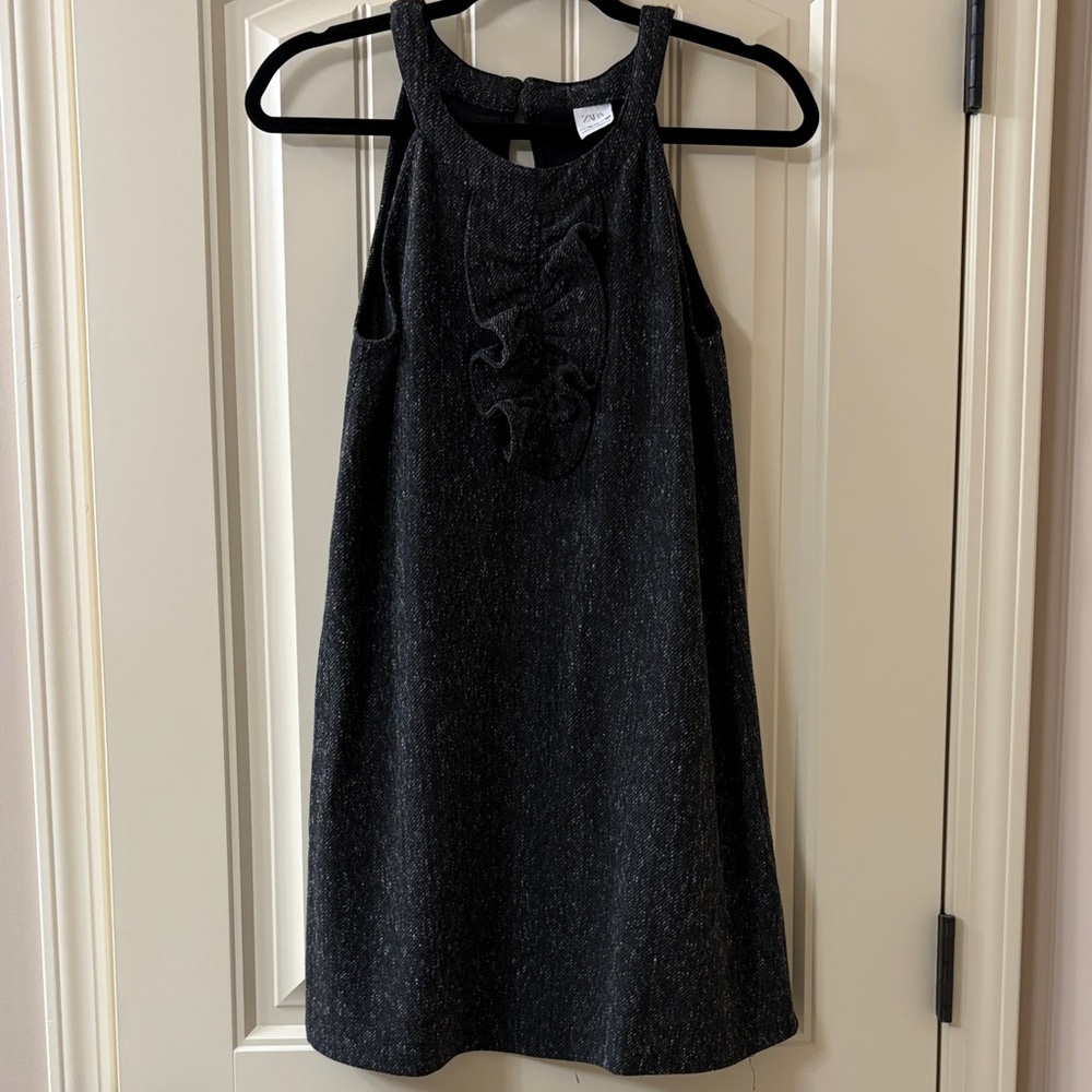 Zara Kids Dress Black w/ White Flecks, Size 13-14.